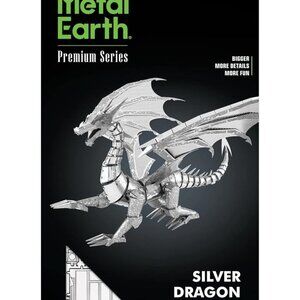 Fascinations Metal Earth Silver Dragon Model Kit Steel Model ICX023